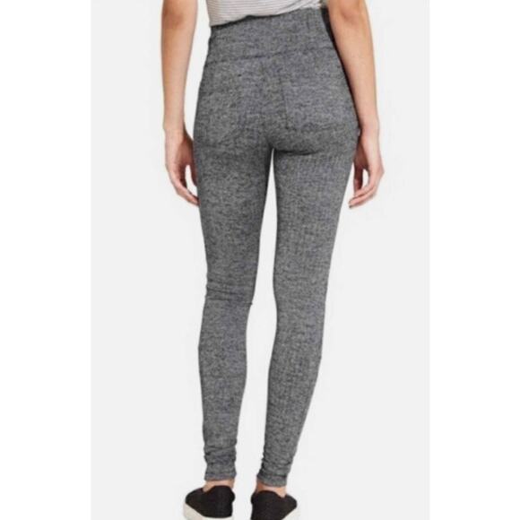 Athleta Herringbone Metro High Waisted Leggings Pockets Gray Black M - Picture 2 of 7